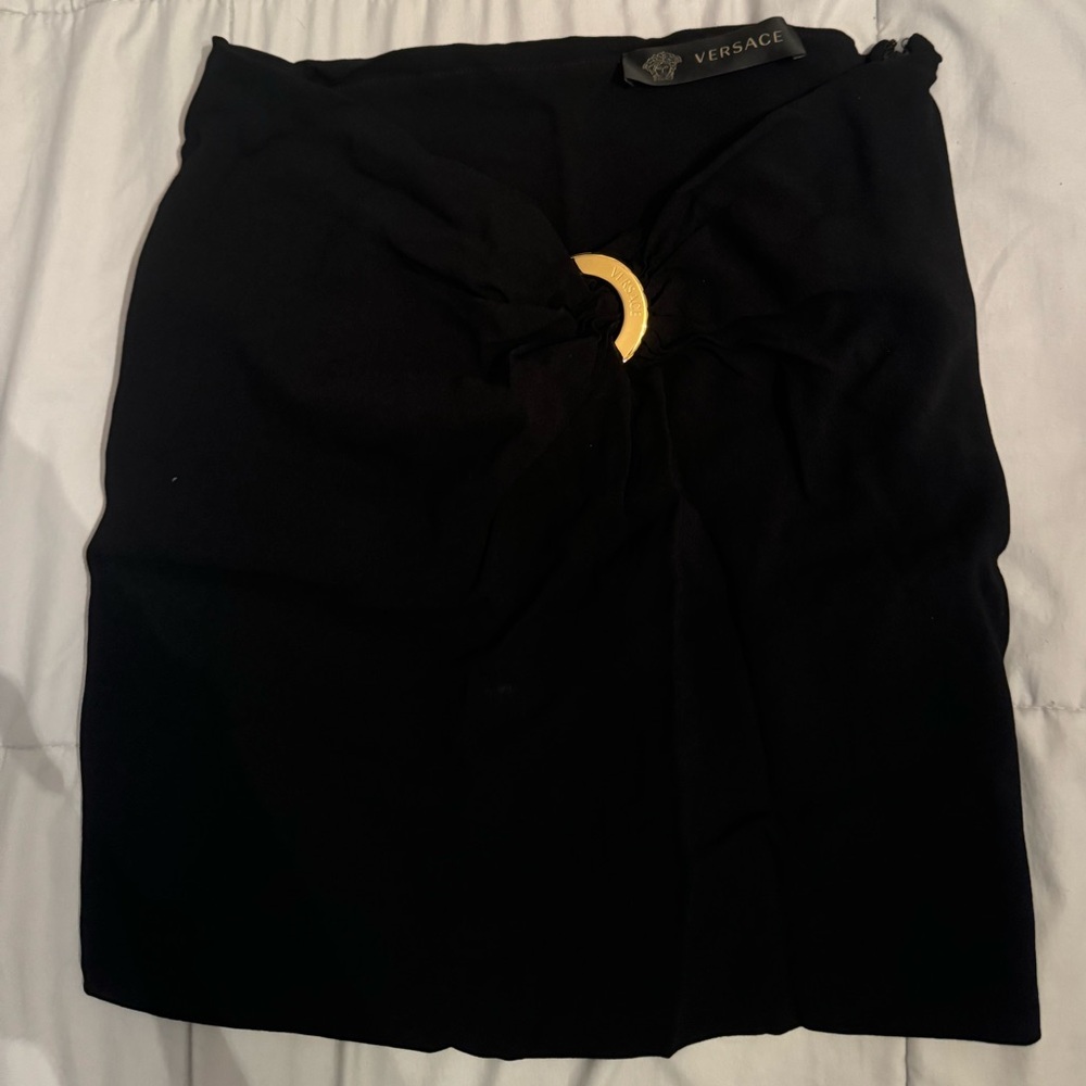 BLACK VERSACE ZIP UP MINI SKIRT OR TUBE TOP